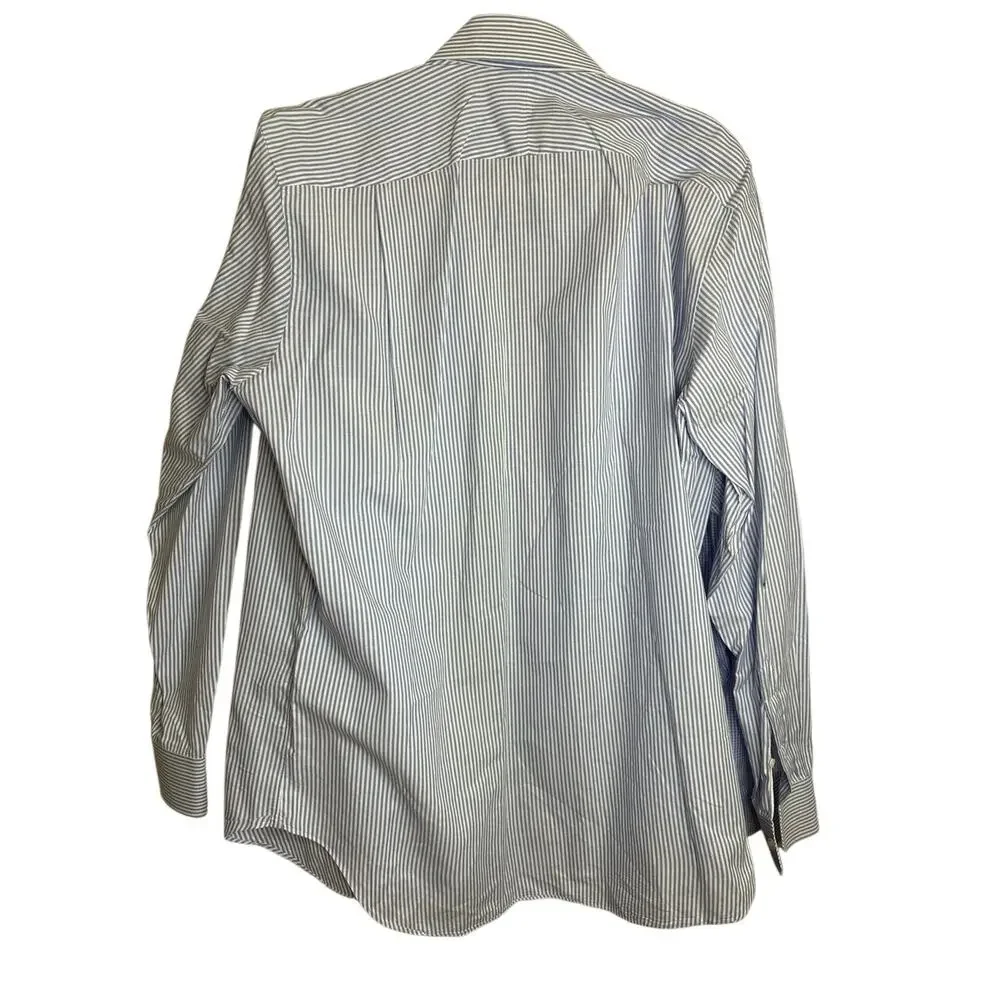 Tincati Milano Button Down Long Sleeve Shirt Size 16 1/2 42 Blue Bundle casual - Picture 16 of 16